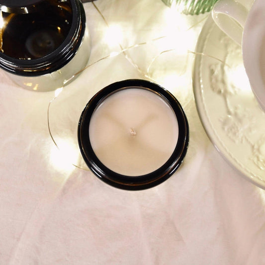 Bougie en Marque Blanche – 140g Verre Ambré