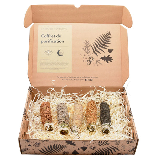 Coffret de purification avec smudge sahumitos bio pour rituels de purification et bien-être