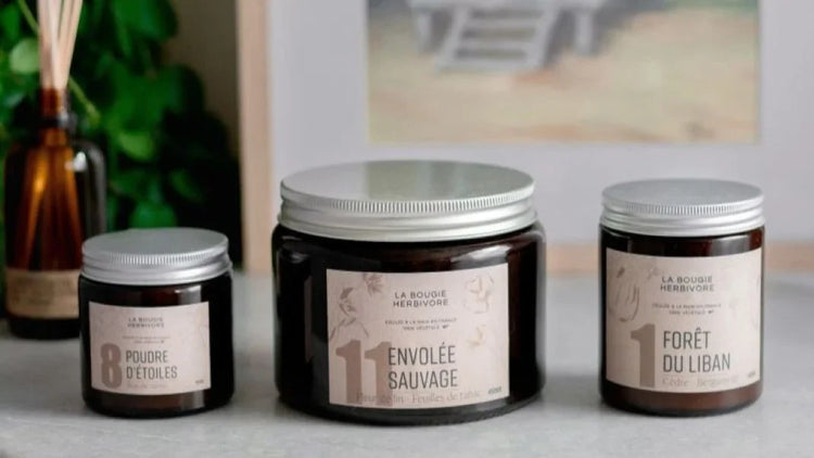 Bougies parfumées naturelles les signature la bougie Herbivore - Artisan Cirier Cire de Soja