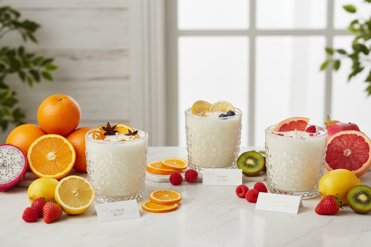 Bougies parfumées fruitées