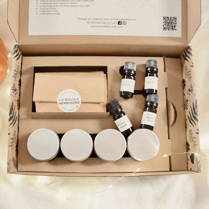 Kit pour fabriquer ses bougies parfums : Pin des landes, patchouli poivré, feu de bois, balade en forêt - Made in France
