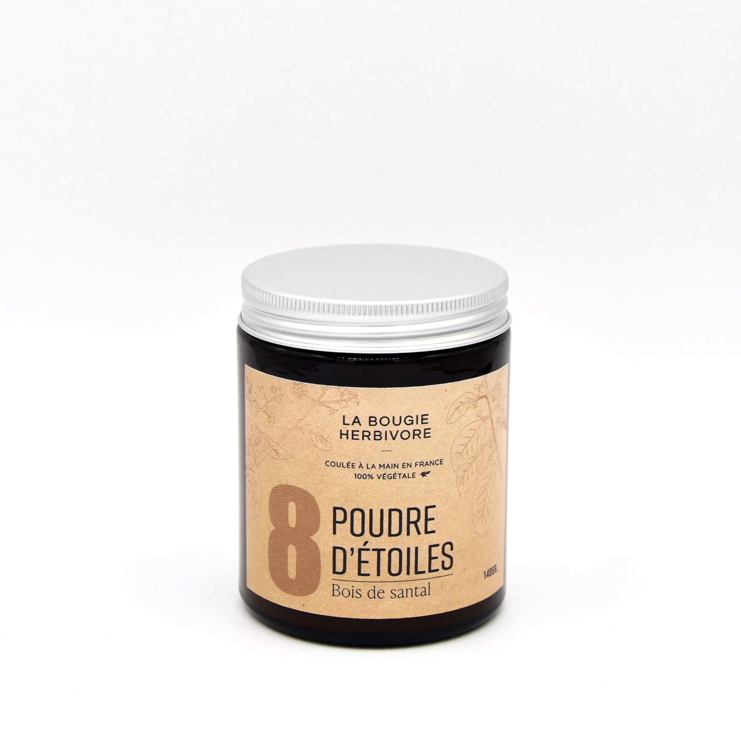 Bougie artisanale cire soja Jasmin No.8 140 g La Bougie Herbivore