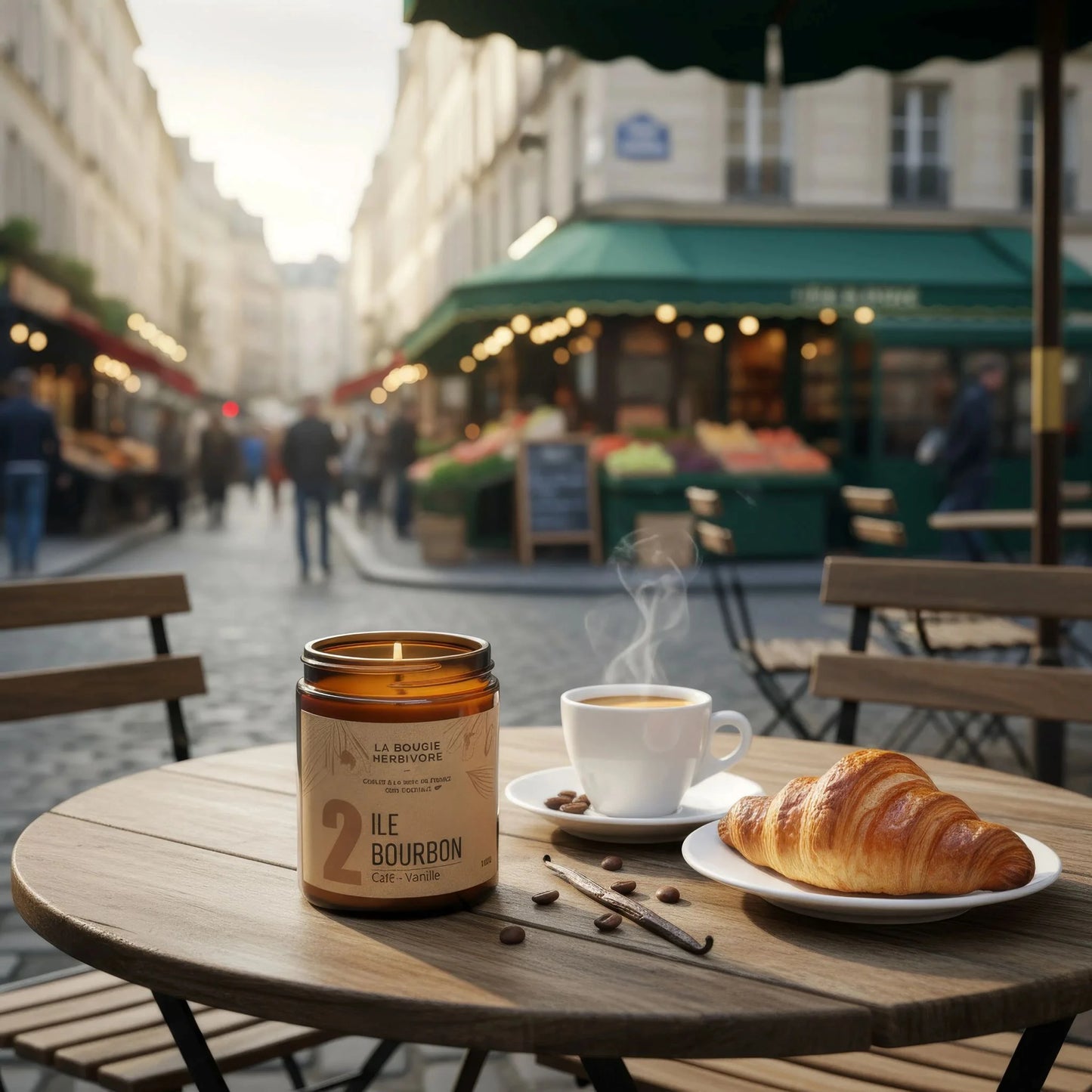 bougie artisanale naturelle – Île Bourbon – Café & Vanille