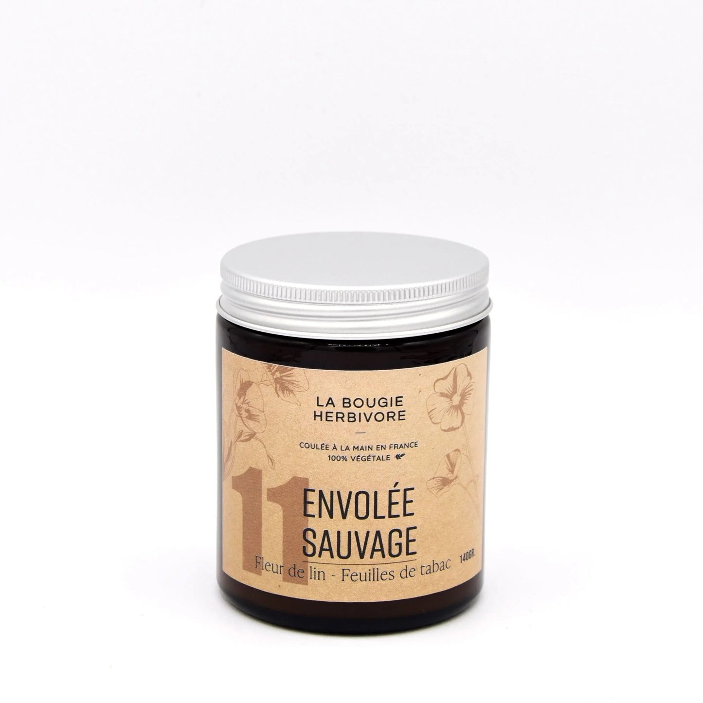 Bougie parfumée Lin Sauvage No.11 ENVOLEE SAUVAGE Fleur de Lin et Feuilles de Tabac 140g