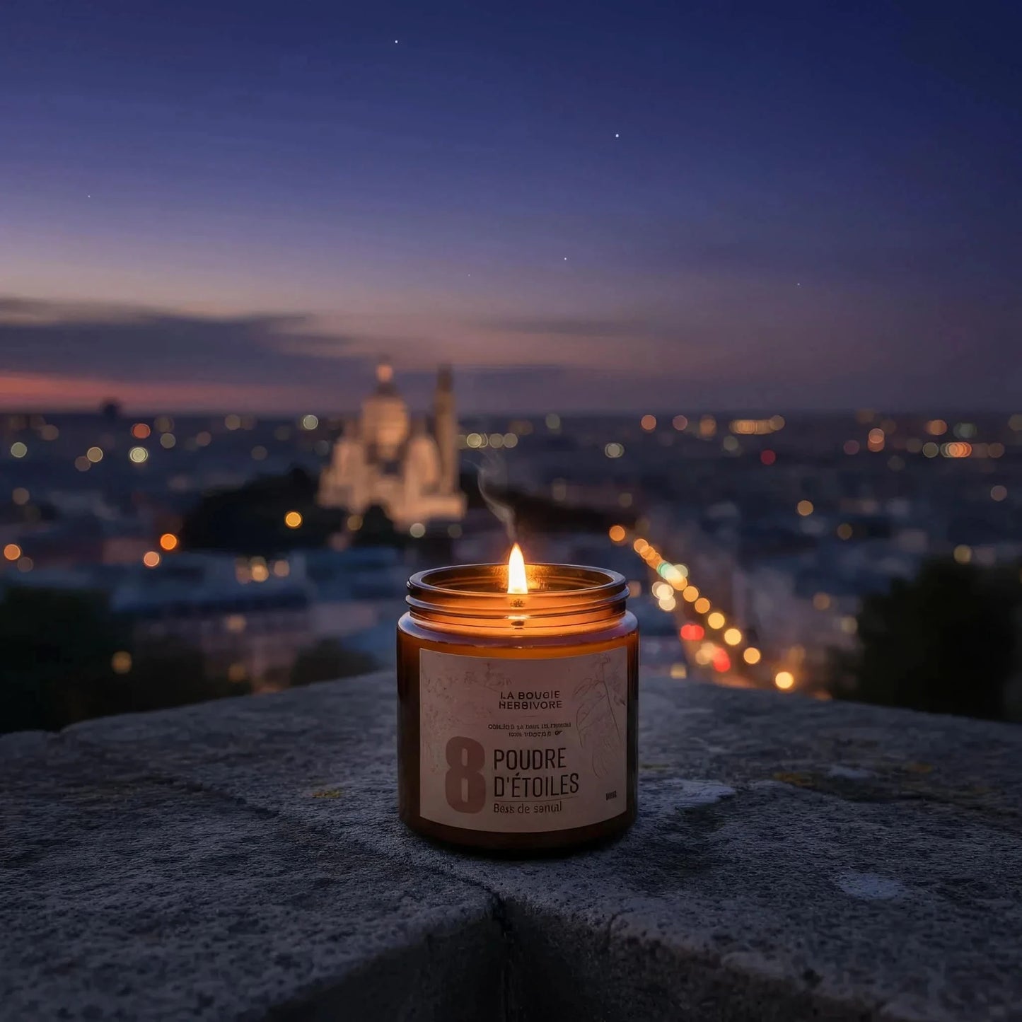 Bougie parfumée bois santal No. 8 POUDRE D'ETOILES - Bois de Santal - Jasmin - La Bougie Herbivore  BOUGIE_25H/90G-N08 19.99 EUR