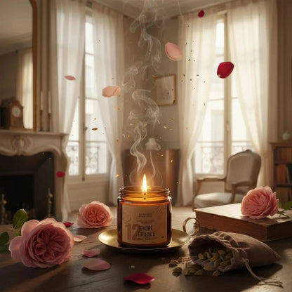 Bougie parfumée cardamome rose No. 12 TENDRE ETREINTE - Rose + Cardamome - La Bougie Herbivore  BOUGIE_25H/90G-N12 19.99 EUR