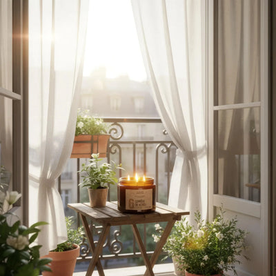 bougie artisanale naturelle – Lumière de Néroli – Fleur d’Oranger & Verveine