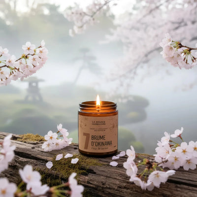 bougie artisanale naturelle – Brume d’Okinawa – Fleur de Cerisier & Air Marin