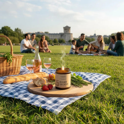 bougie artisanale naturelle – Déjeuner sur l’Herbe – Herbes Coupées