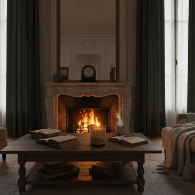 bougie artisanale naturelle – Braises Hivernales – Feu de Bois & Cèdre