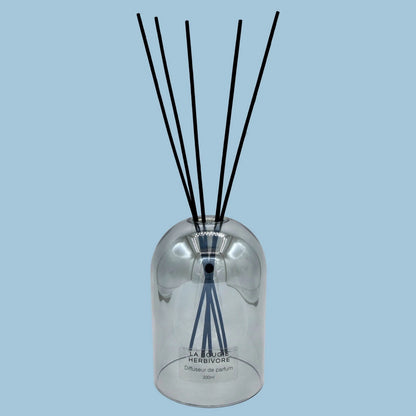 Pack Diffuseur en Verre goutte d'eau "Gris" 200 ml + Recharge de Parfum La Bougie Herbivore diffuseur