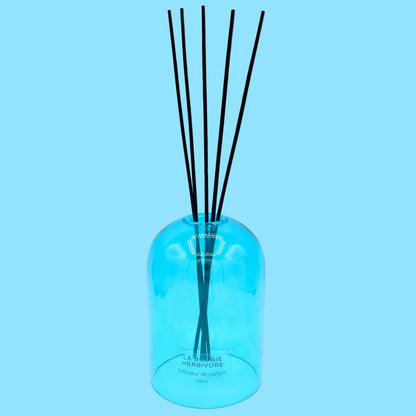 Pack Diffuseur en Verre goutte d'eau "Bleu" 200 ml + Recharge de Parfum La Bougie Herbivore diffuseur