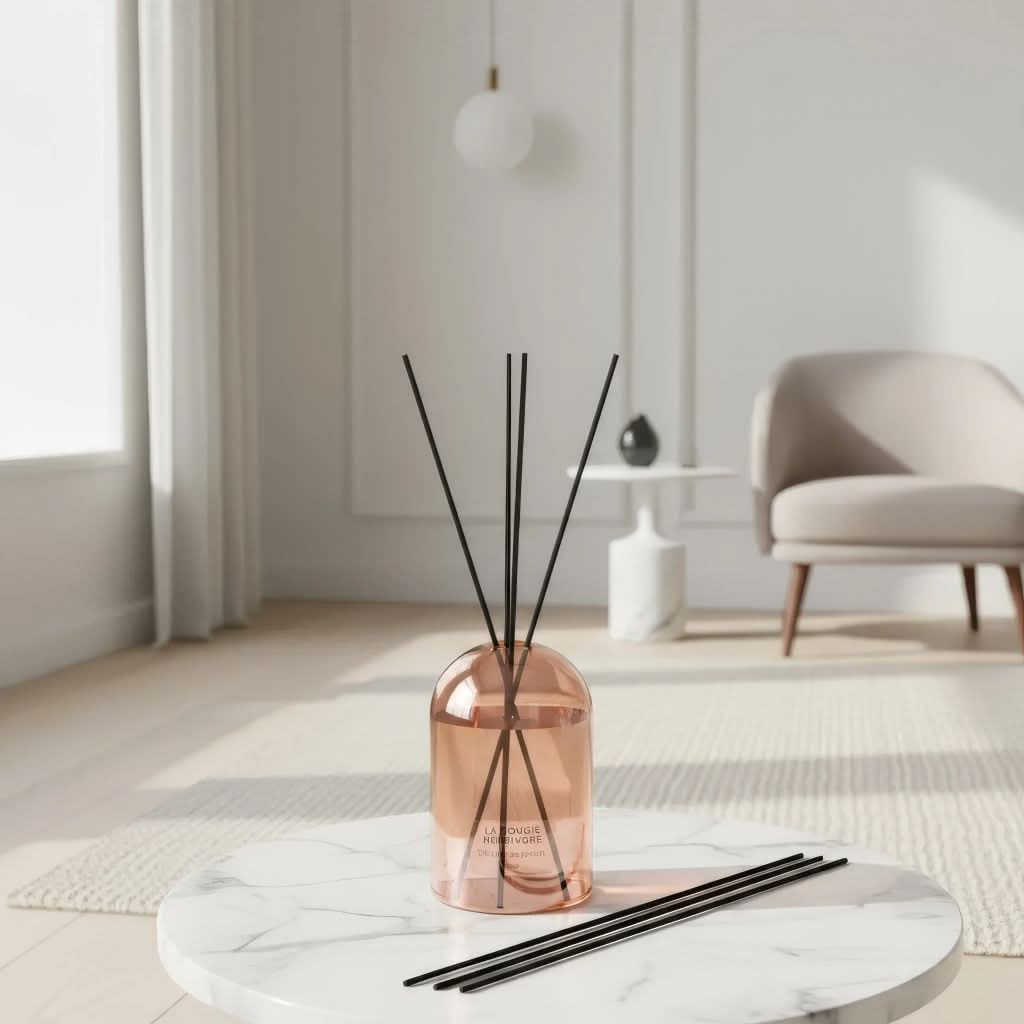 Pack Diffuseur en Verre goutte d'eau "Ambre" 200 ml - LA BOUGIE HERBIVORE PARIS