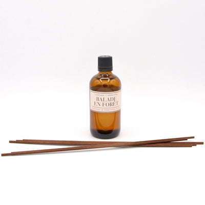 Diffuseur Classique à bâtonnets en Verre Ambré de 100 ml BALADE EN FORÊT La Bougie Herbivore diffuseur