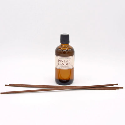 Diffuseur Classique à bâtonnets en Verre Ambré de 100 ml PIN DES LANDES La Bougie Herbivore diffuseur