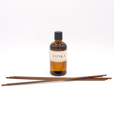 Diffuseur Classique à bâtonnets en Verre Ambré de 100 ml TONKA La Bougie Herbivore diffuseur