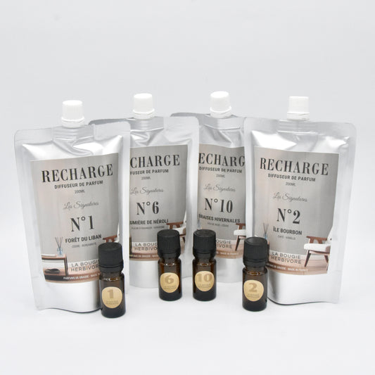 Lot de 12 Recharges de Parfum Signature – 200 ml avec Bâtonnets & Testeurs Offerts
