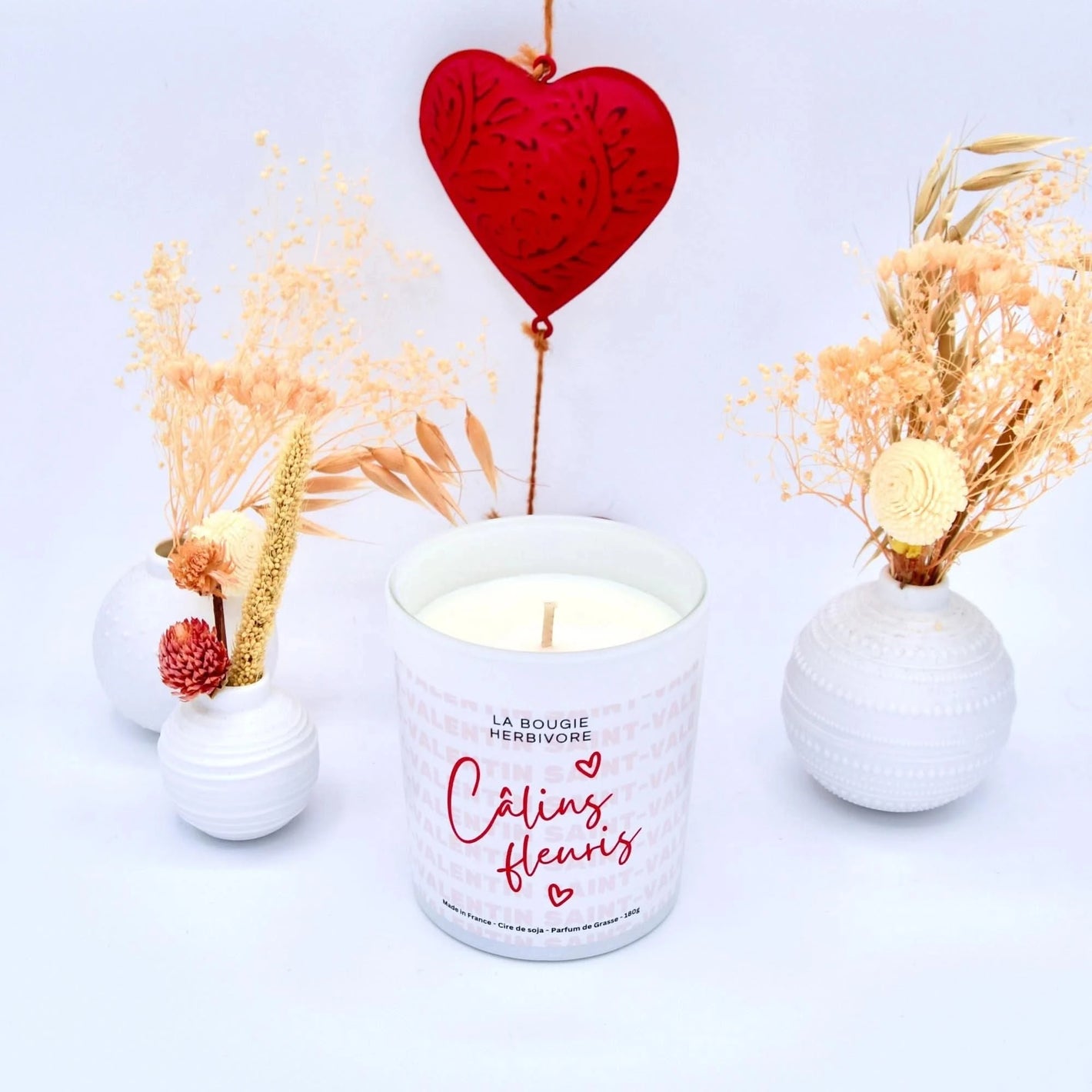 Bougie parfumée Saint-Valentin "Calins Fleuris" 200ml La Bougie Herbivore Bougies