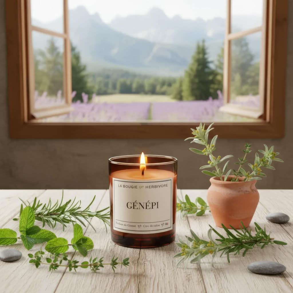 cette bougie dégage un parfum frais et léger, à la fois énergisant et apaisant