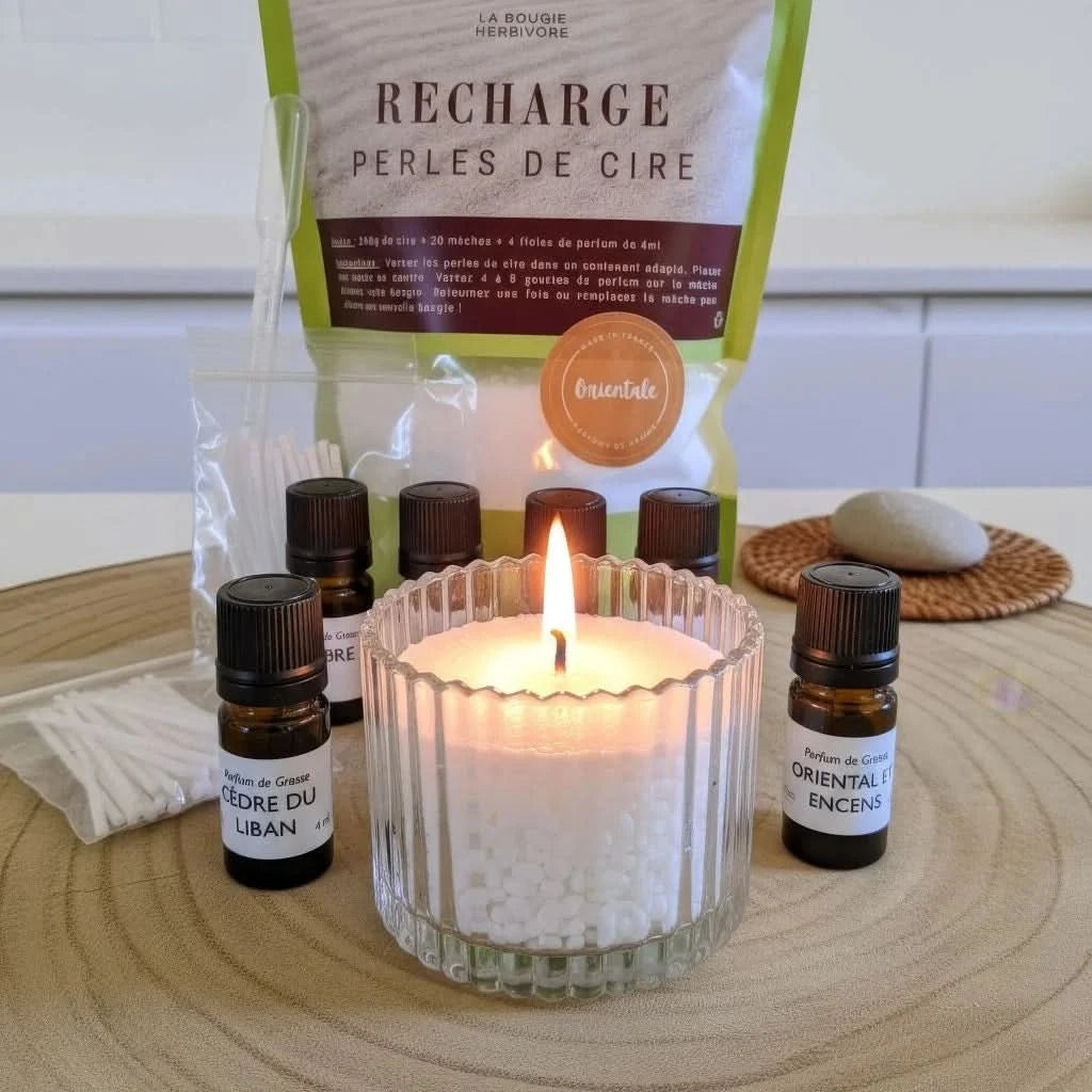 Bougie poudrée Parfumée - 200g, + 4 Parfums Orientale - La Bougie herbivore Paris