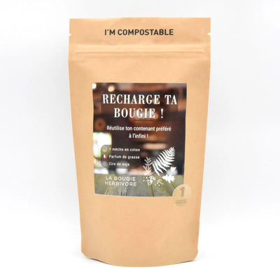 Recharge bougie parfumée 140g (sans pot) parfum Cèdre & Bergamote