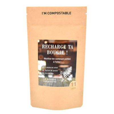 Recharge bougie parfumée 140g (sans pot) parfum Fleur de Lin et Feuilles de Tabac