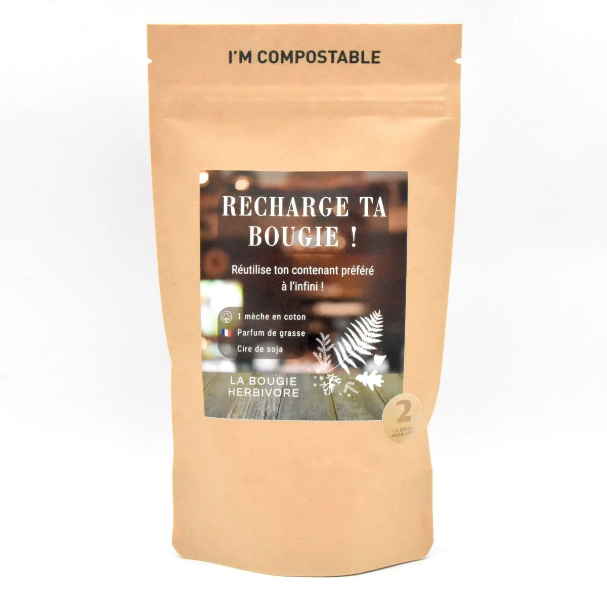 Recharge bougie parfumée 140g (sans pot) parfum Café et Vanille