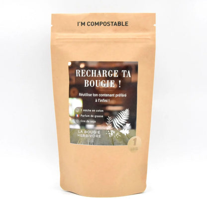 Recharge bougie parfumée 90g (sans pot) parfum Cèdre & Bergamote