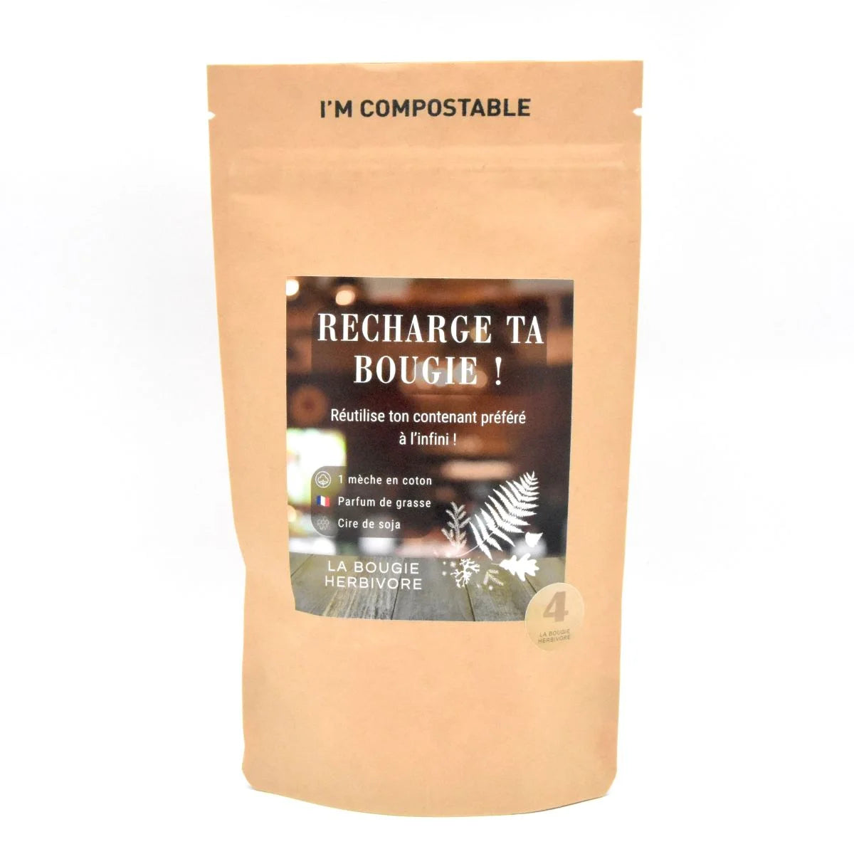 Recharge bougie parfumée 90g (sans pot) parfum Fleur de Lotus, Musc et Orange