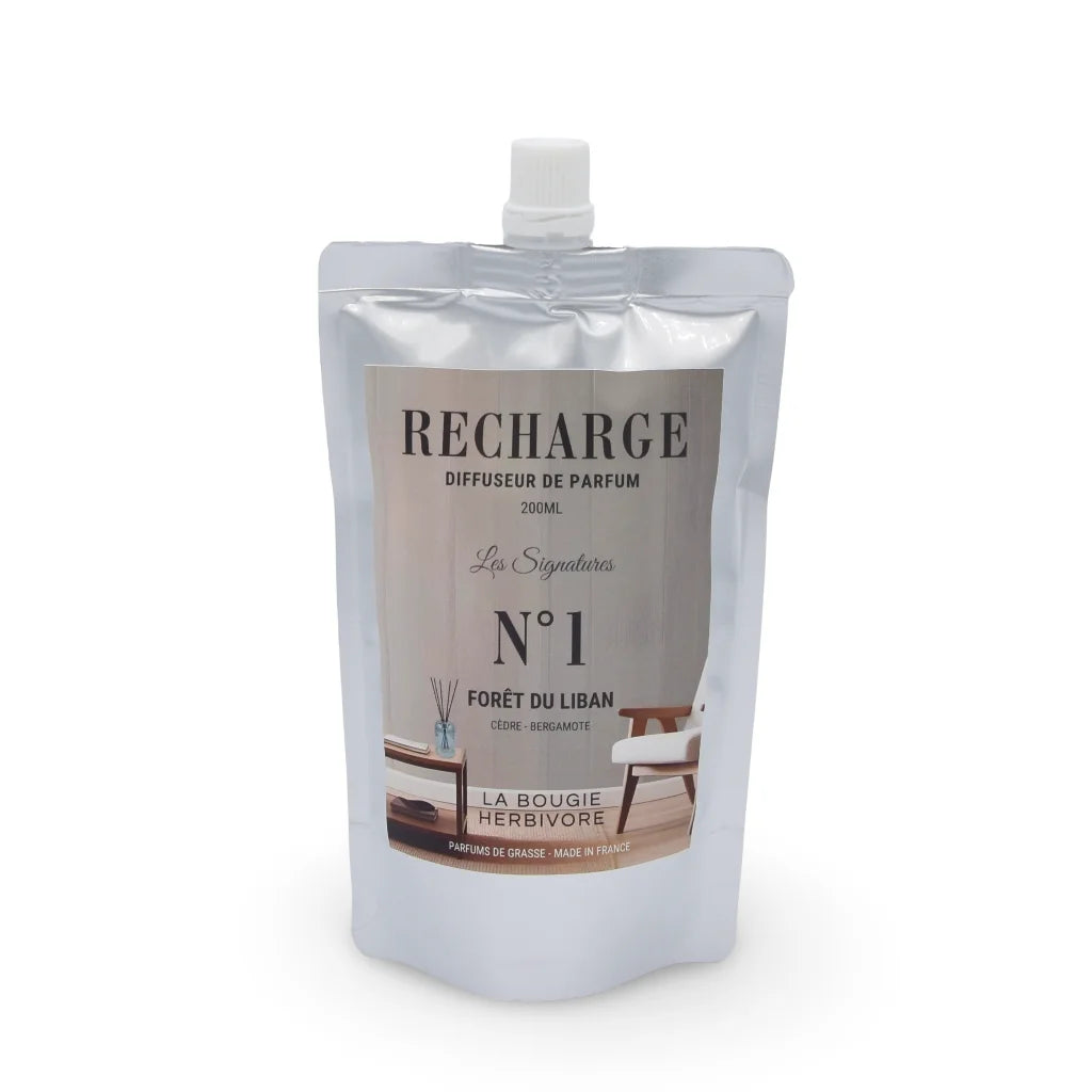 Diffuseur Santorin 200 ml en verre avec recharge Forêt du Liban – cèdre et bergamote