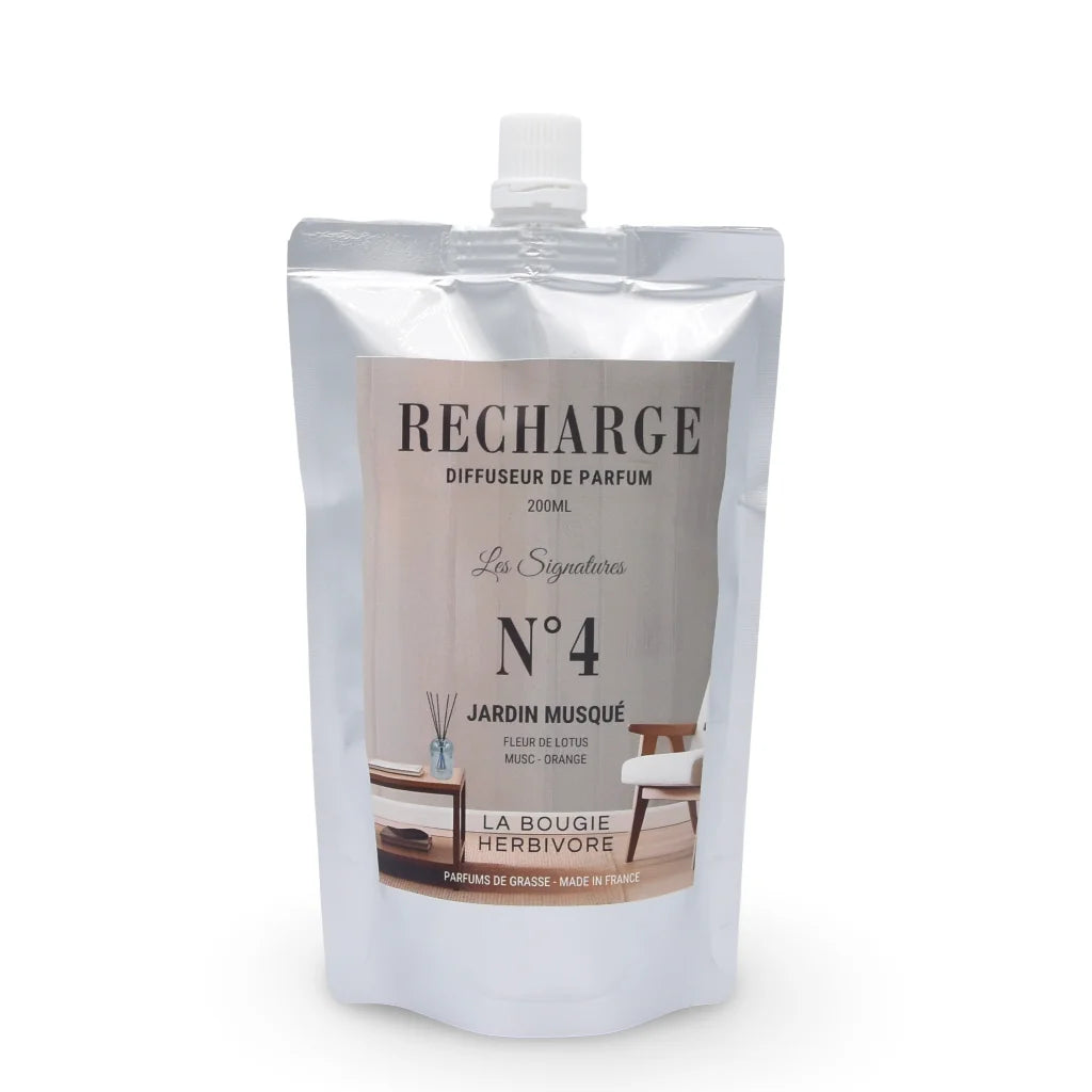 Diffuseur Santorin 200 ml en verre avec recharge Jardin Musqué – lotus, musc et orange