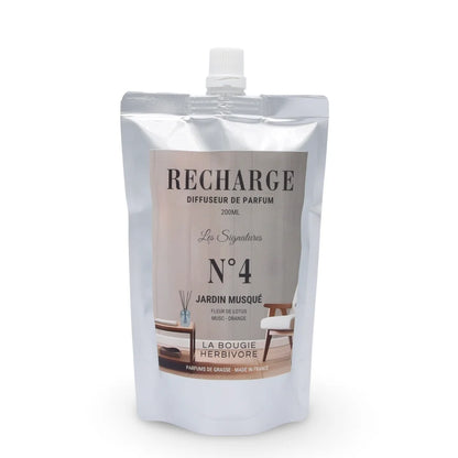 Diffuseur Santorin 200 ml en verre avec recharge Jardin Musqué – lotus, musc et orange