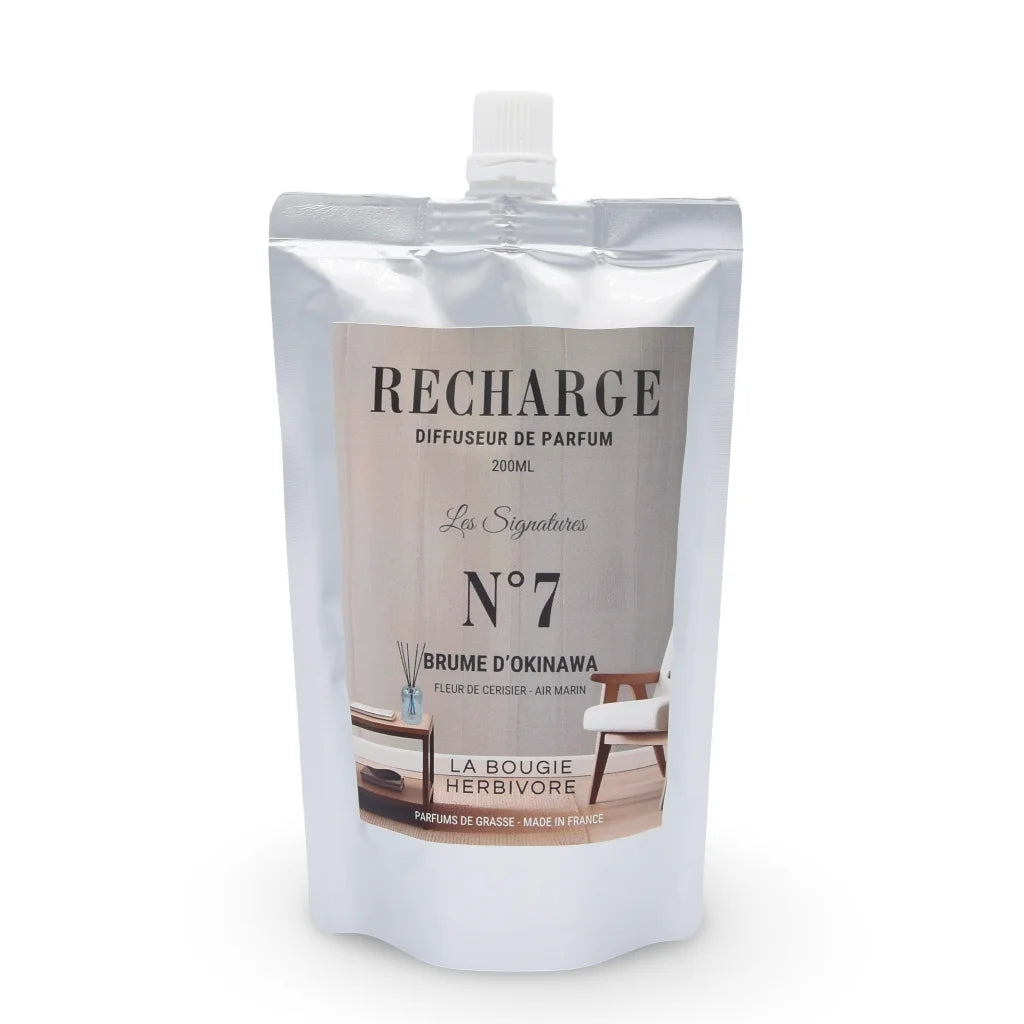 Diffuseur Santorin 200 ml en verre avec recharge Brume d’Okinawa – fleur de cerisier et air marin