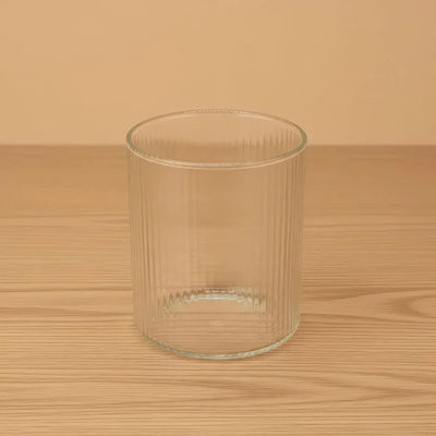 POT BOUGIE SABLE PERLE CIRE STRIE TRANSPARENT 330 ML  POUDREE DISPO PARIS OU LAVAL