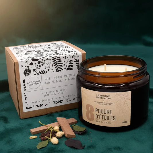Bougie artisanale cire soja Jasmin No.8 400 g La Bougie Herbivore