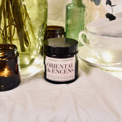 Bougie parfumée "Oriental et Encens" à la cire végétale de soja 90g La Bougie Herbivore Bougies