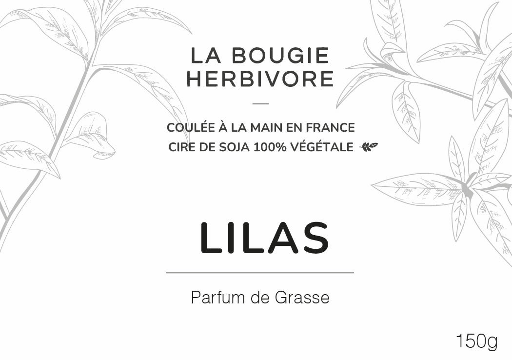 Lilas - Bougie parfumée à la cire végétale de soja 150g - La Bougie Herbivore