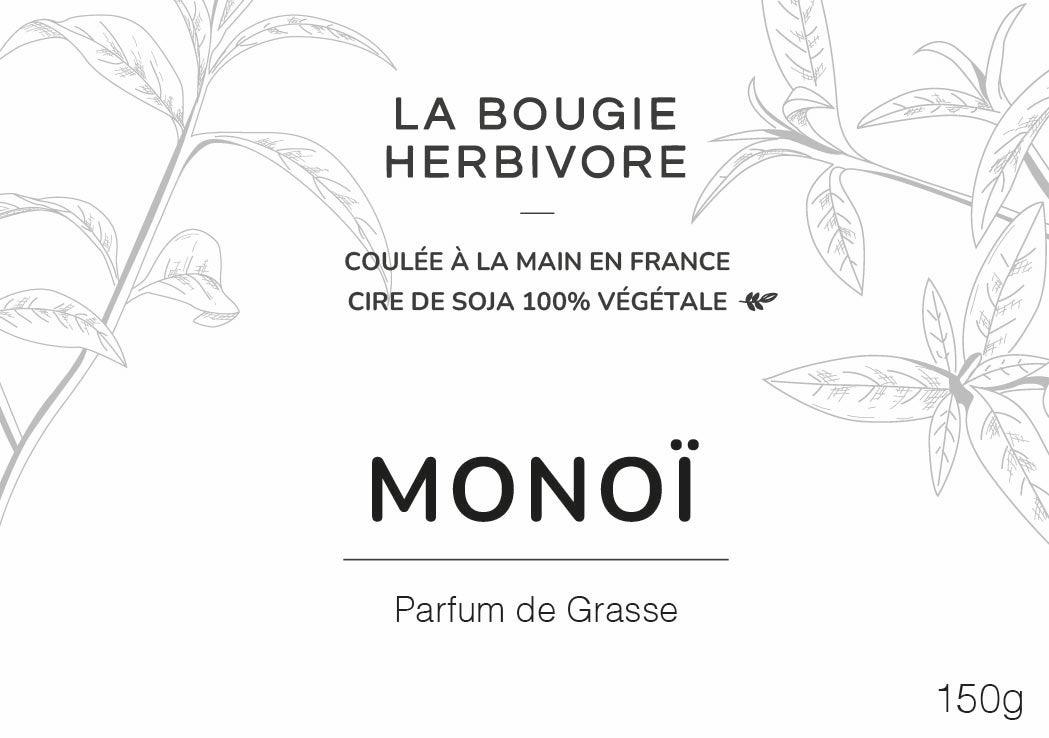 Monoï - Bougie parfumée à la cire végétale de soja 150g - La Bougie Herbivore