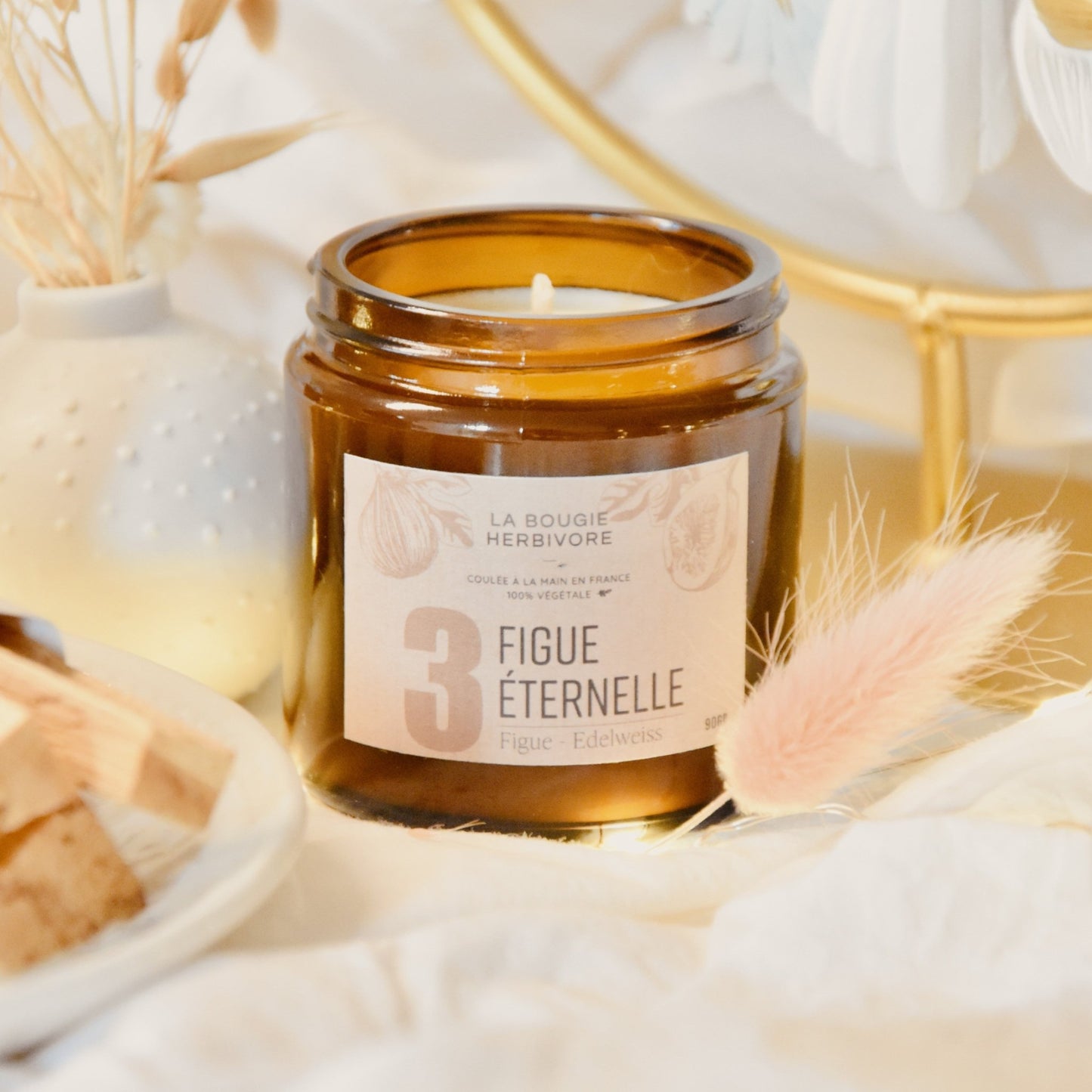 No. 3 FIGUE ETERNELLE - Figue + Edelweiss - La Bougie Herbivore