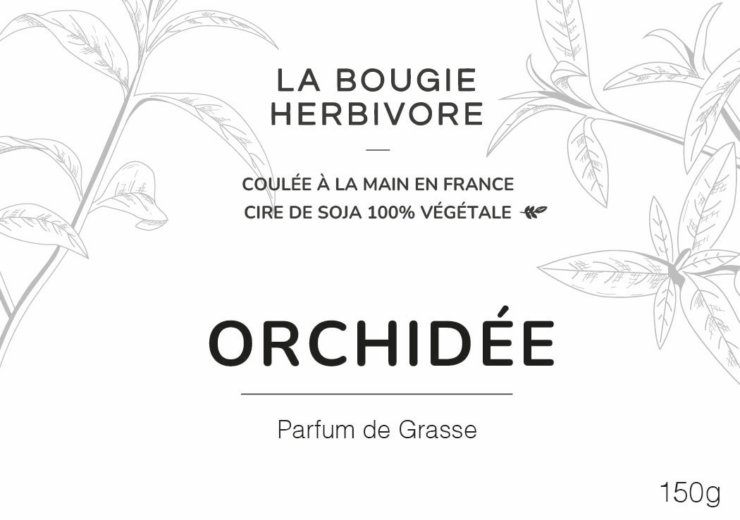 Orchidée - Bougie parfumée à la cire végétale de soja 150g - La Bougie Herbivore