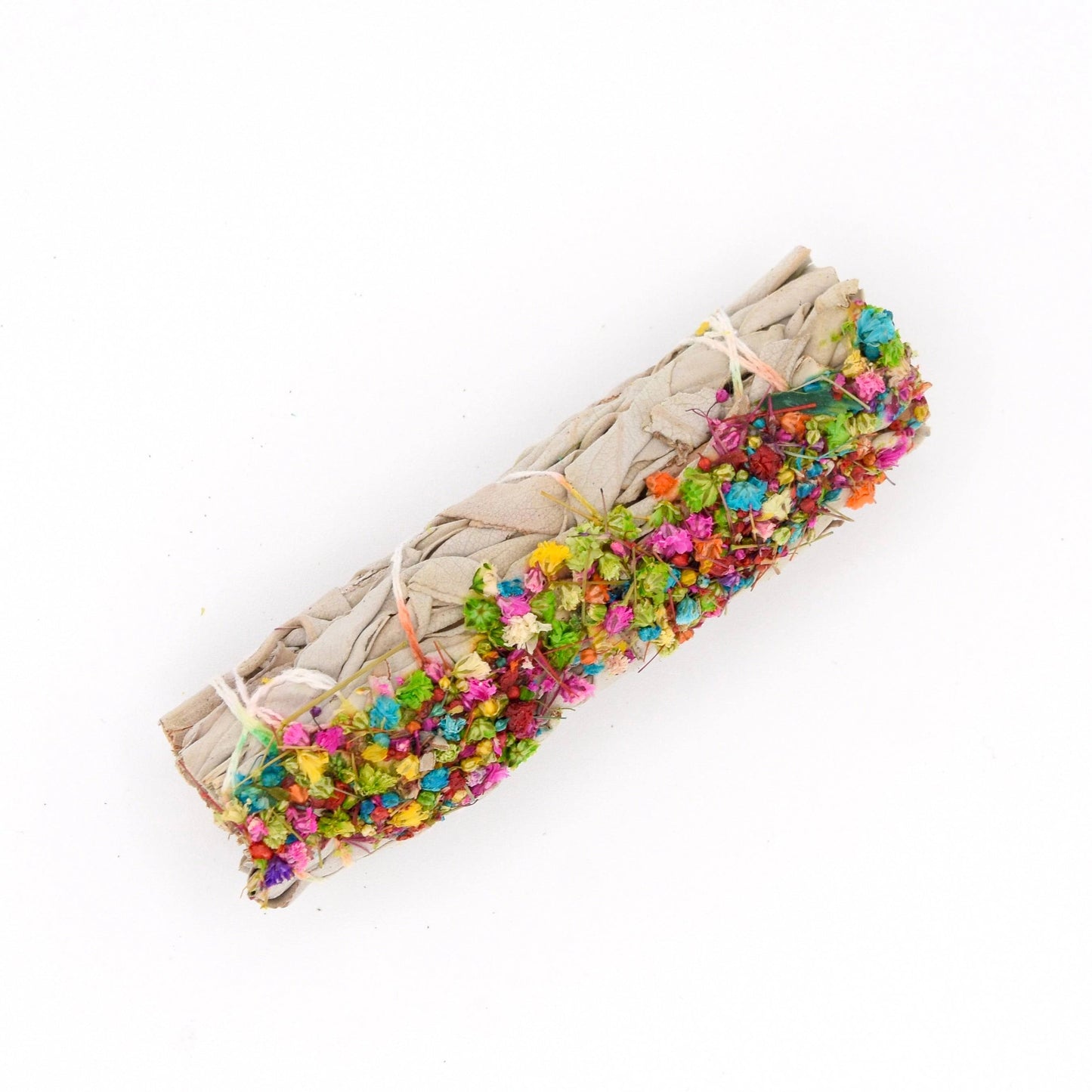 Bâton de sauge blanche confetti fleurs de La Bougie Herbivore pour purification et bien-être